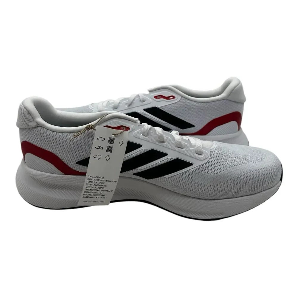 Adidas RunFalcon 5 Running Shoes Men's Size 11.5 WIDE White Black Scarlet IE0551